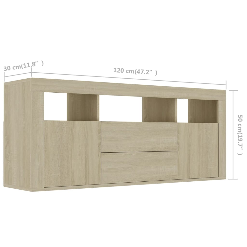 Meuble TV Chêne sonoma 120x30x50 cm Bois d'ingénierie