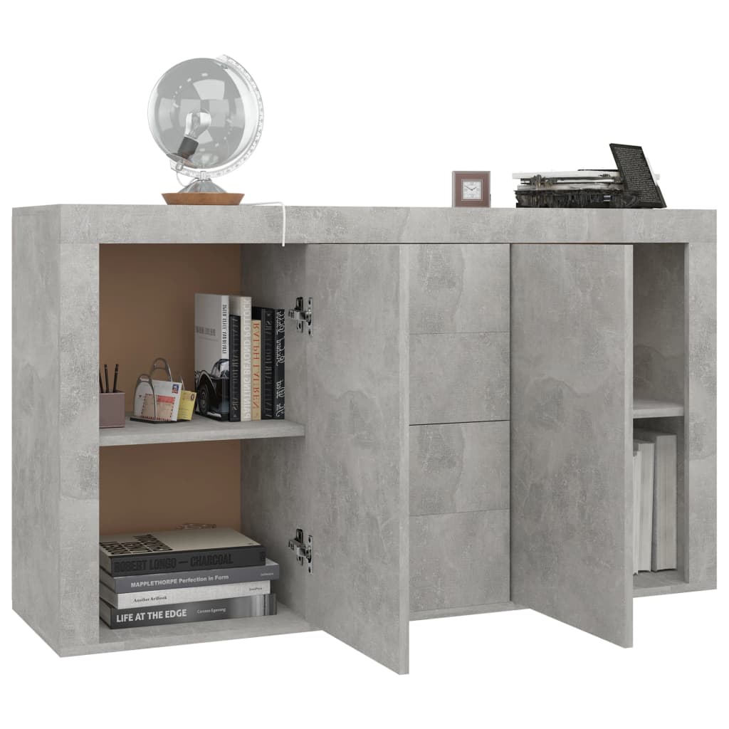 Concrete Grey Sideboard 120x36x69 cm Engineered Wood