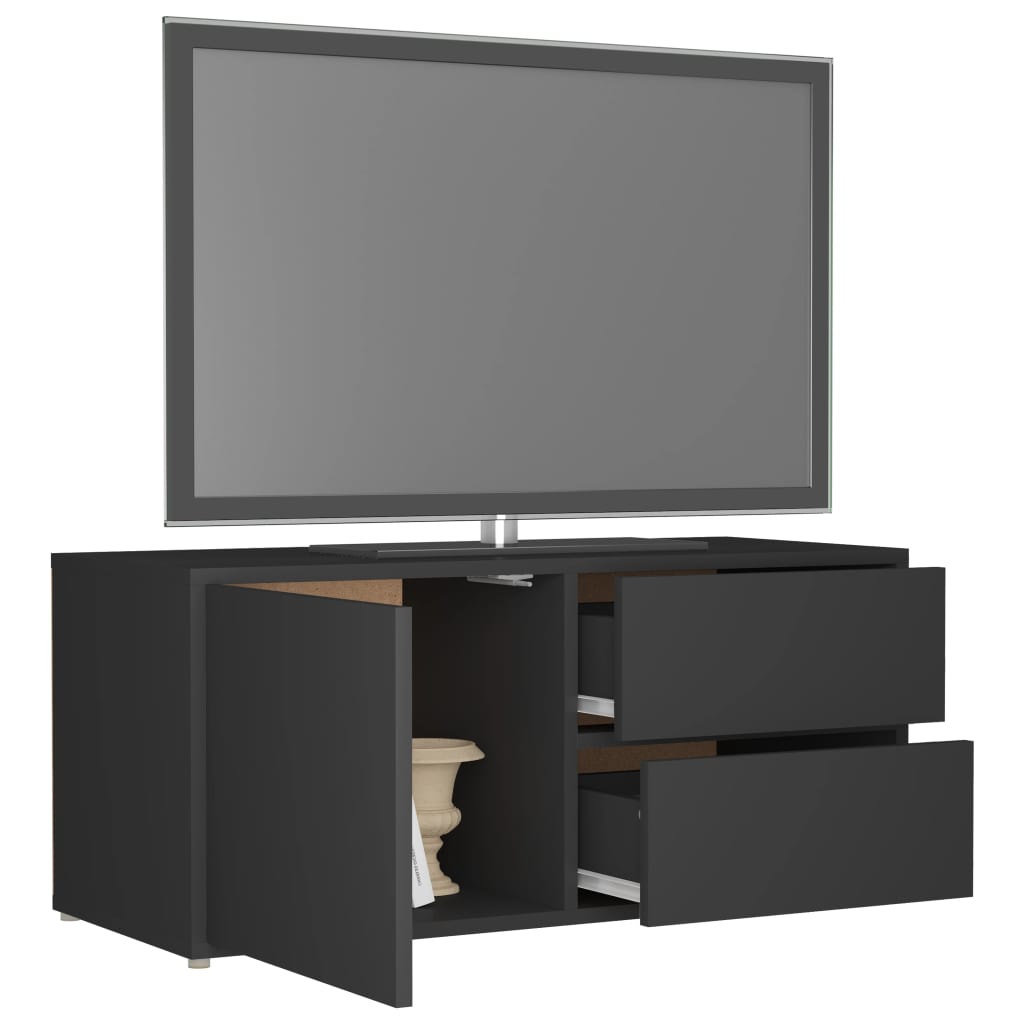 Meuble TV Gris 80x34x36 cm Bois d'ingénierie