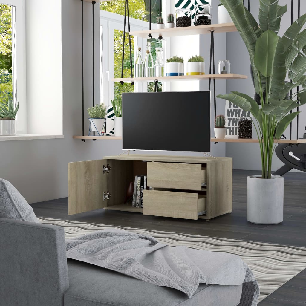 Meuble TV Chêne sonoma 80x34x36 cm Bois d'ingénierie