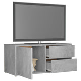 Meuble TV Gris béton 80x34x36 cm Bois d'ingénierie