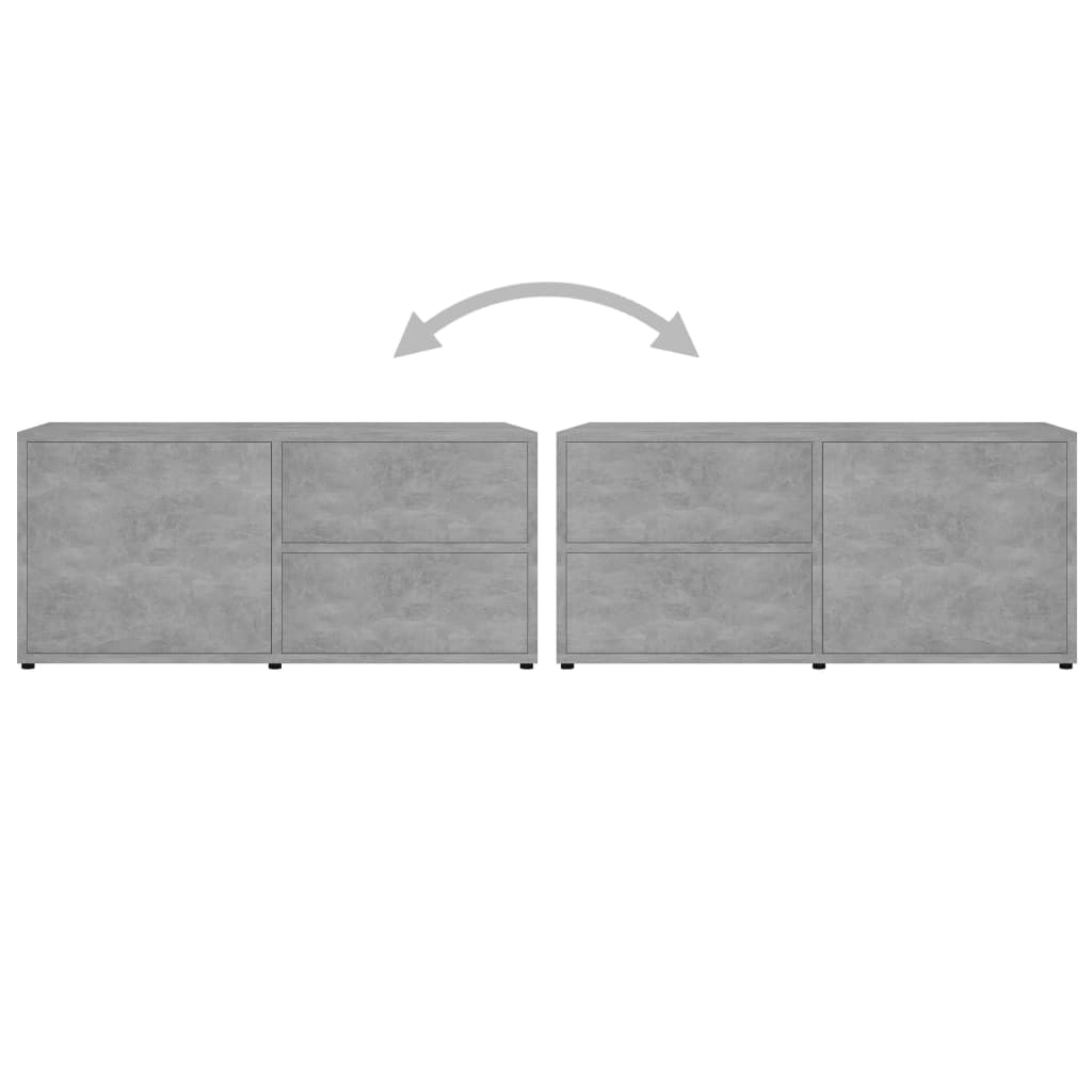 Meuble TV Gris béton 80x34x36 cm Bois d'ingénierie