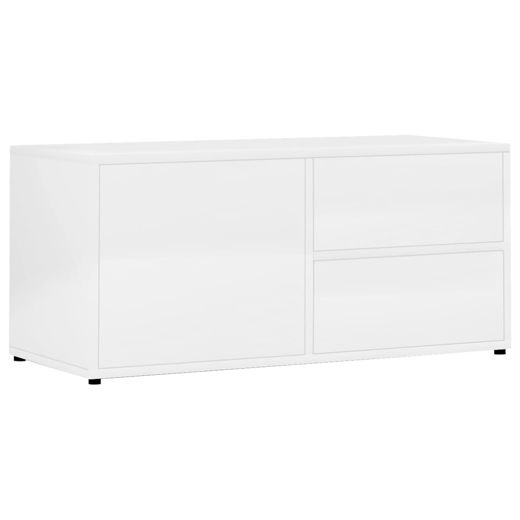 Meuble TV Blanc brillant 80x34x36 cm Bois d'ingénierie