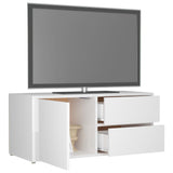 Meuble TV Blanc brillant 80x34x36 cm Bois d'ingénierie