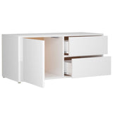 Meuble TV Blanc brillant 80x34x36 cm Bois d'ingénierie