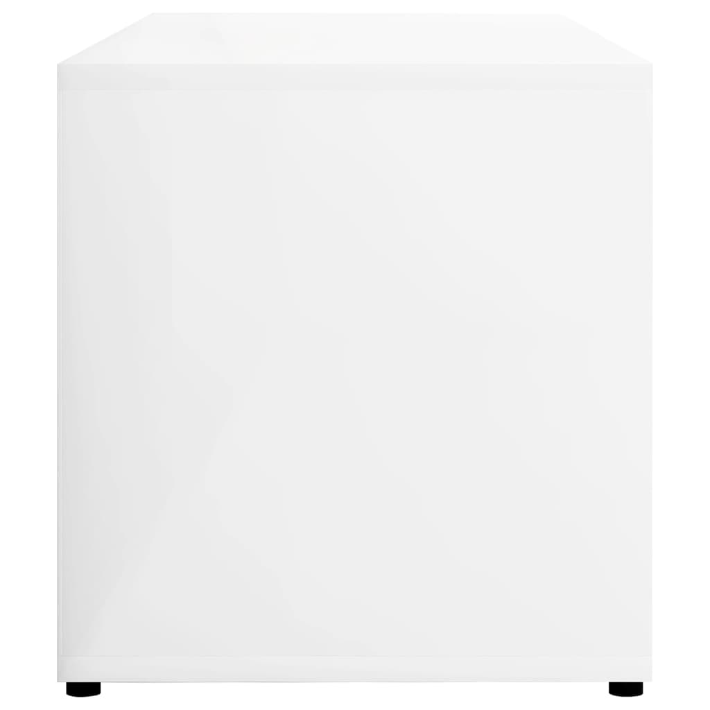 Meuble TV Blanc brillant 80x34x36 cm Bois d'ingénierie