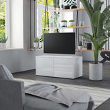 Meuble TV Blanc brillant 80x34x36 cm Bois d'ingénierie