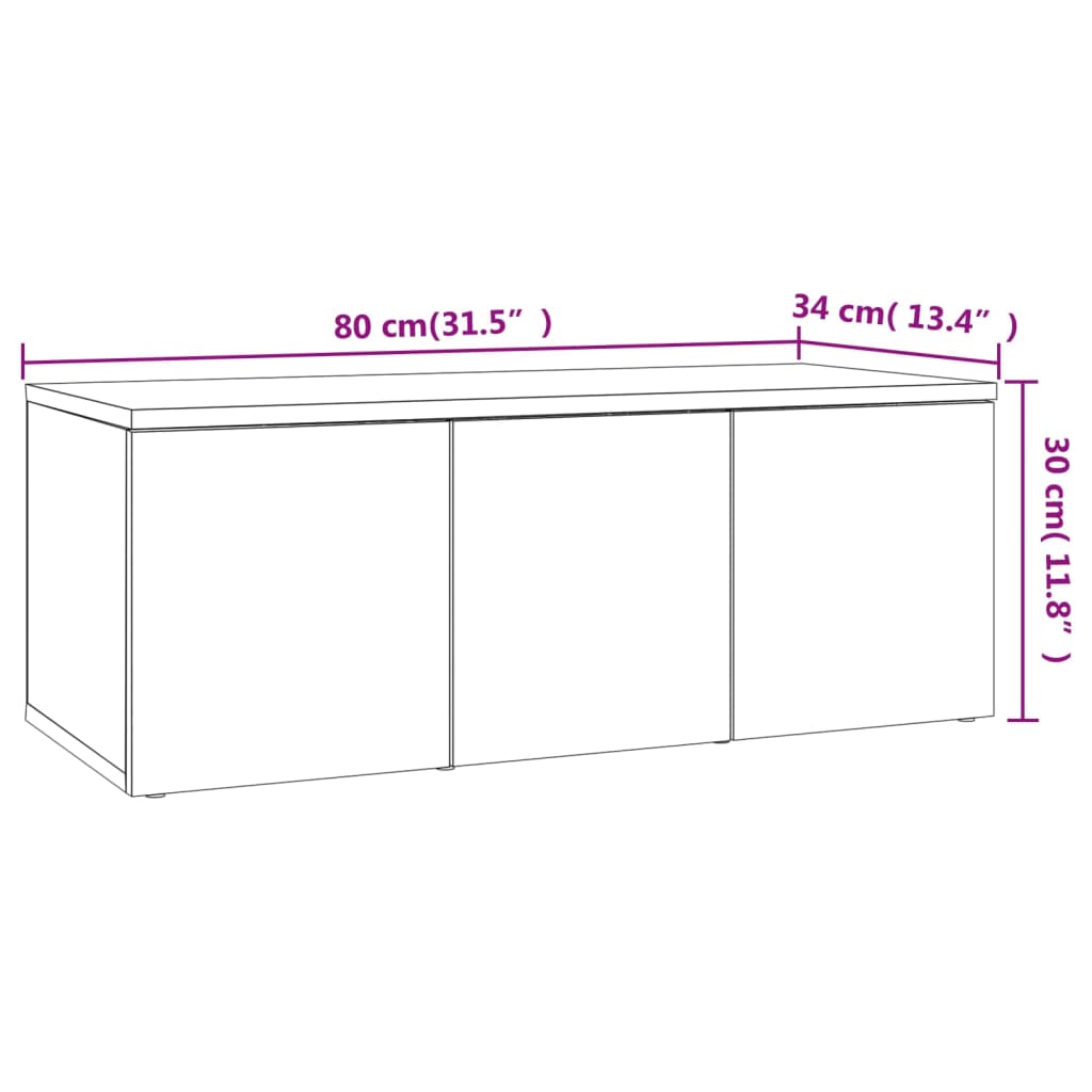 Meuble TV Chêne sonoma 80x34x30 cm Bois d'ingénierie