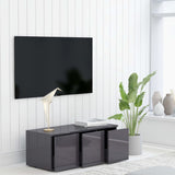 Meuble TV Gris brillant 80x34x30 cm Bois d'ingénierie