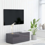 Meuble TV Gris brillant 80x34x30 cm Bois d'ingénierie