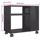 Beistelltisch Glänzendes Grau 70x35x55 cm Holzwerkstoff