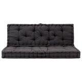 Coussins de plancher de palette lot de 2 Coton Noir