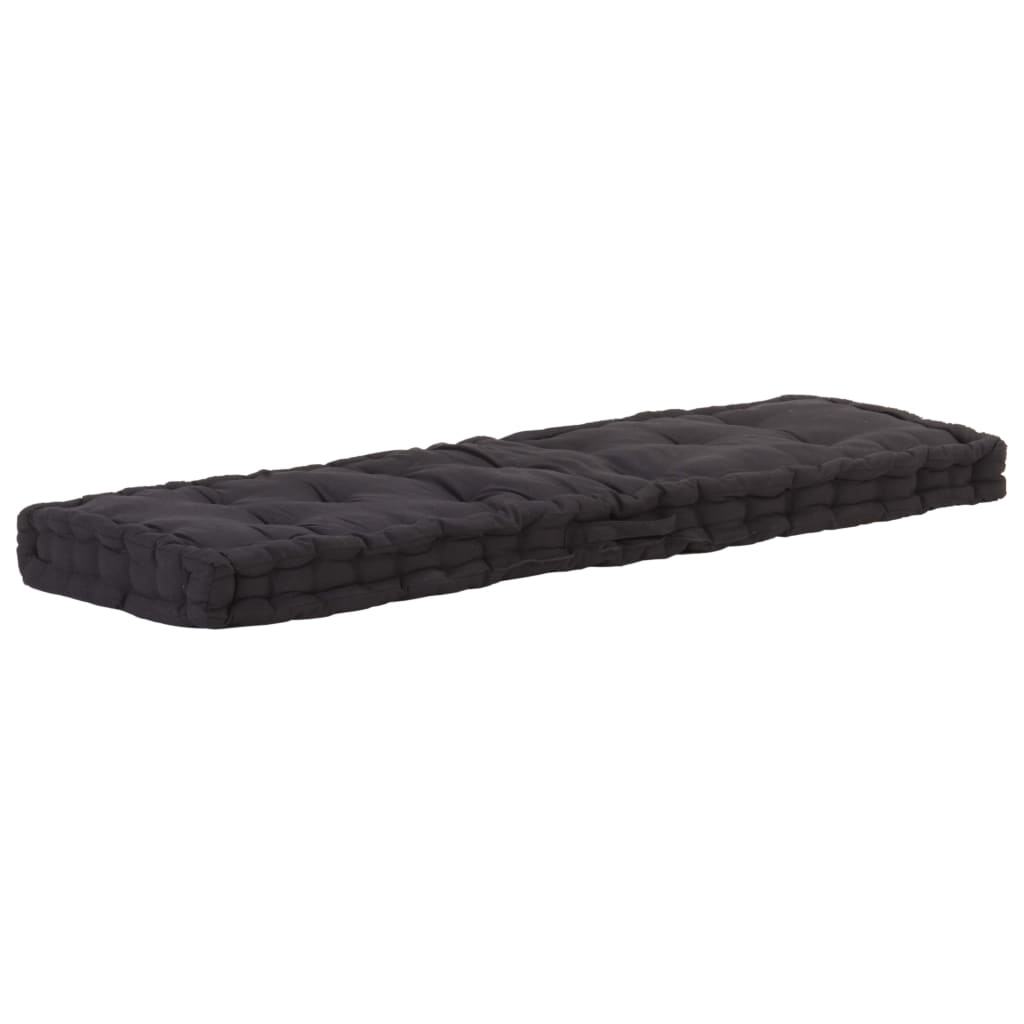 Coussins de plancher de palette lot de 2 Coton Noir