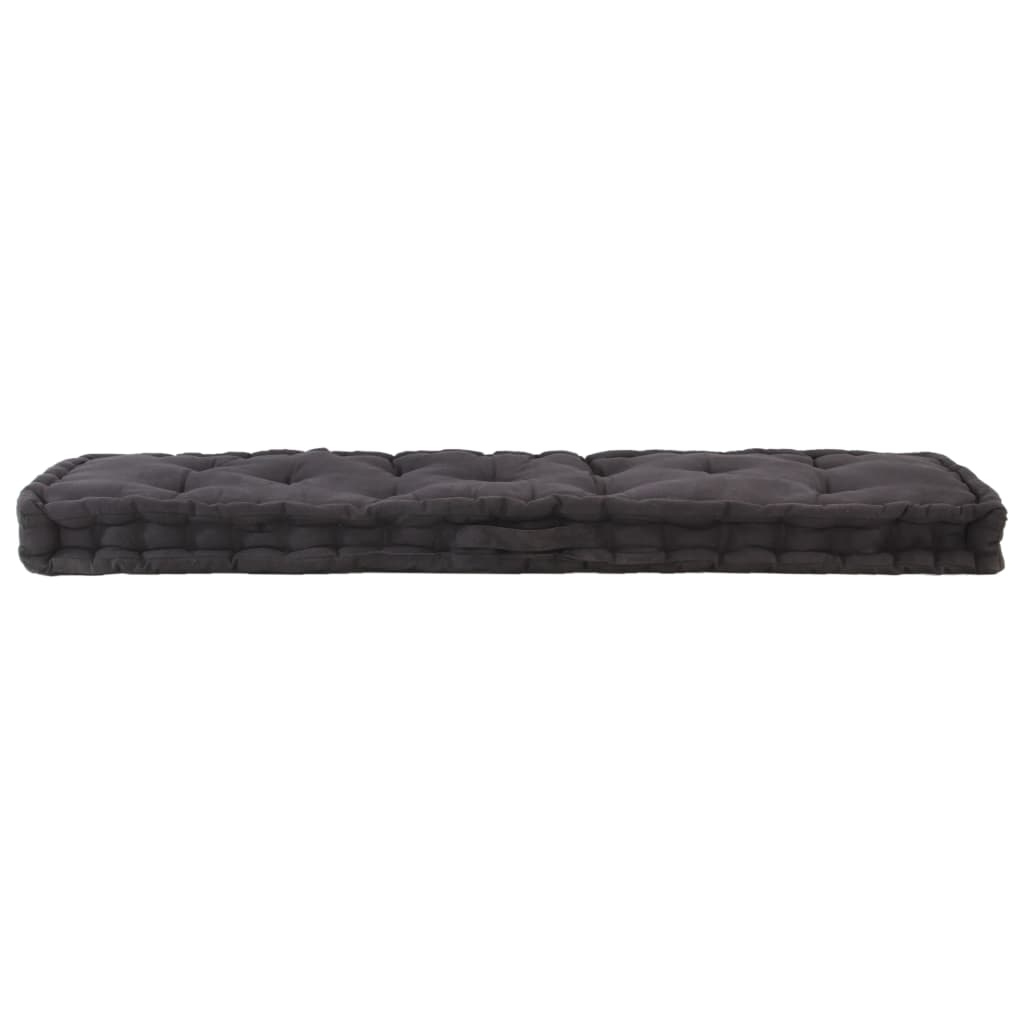 Coussins de plancher de palette lot de 2 Coton Noir