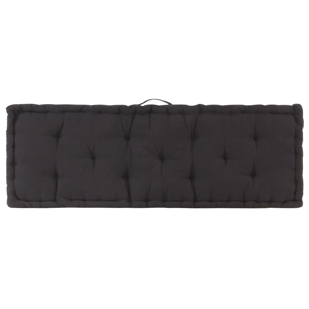 Coussins de plancher de palette lot de 2 Coton Noir