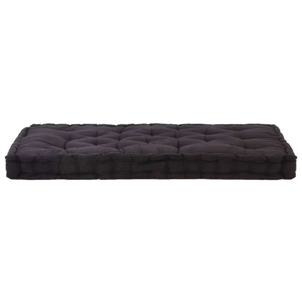 Coussins de plancher de palette lot de 2 Coton Noir