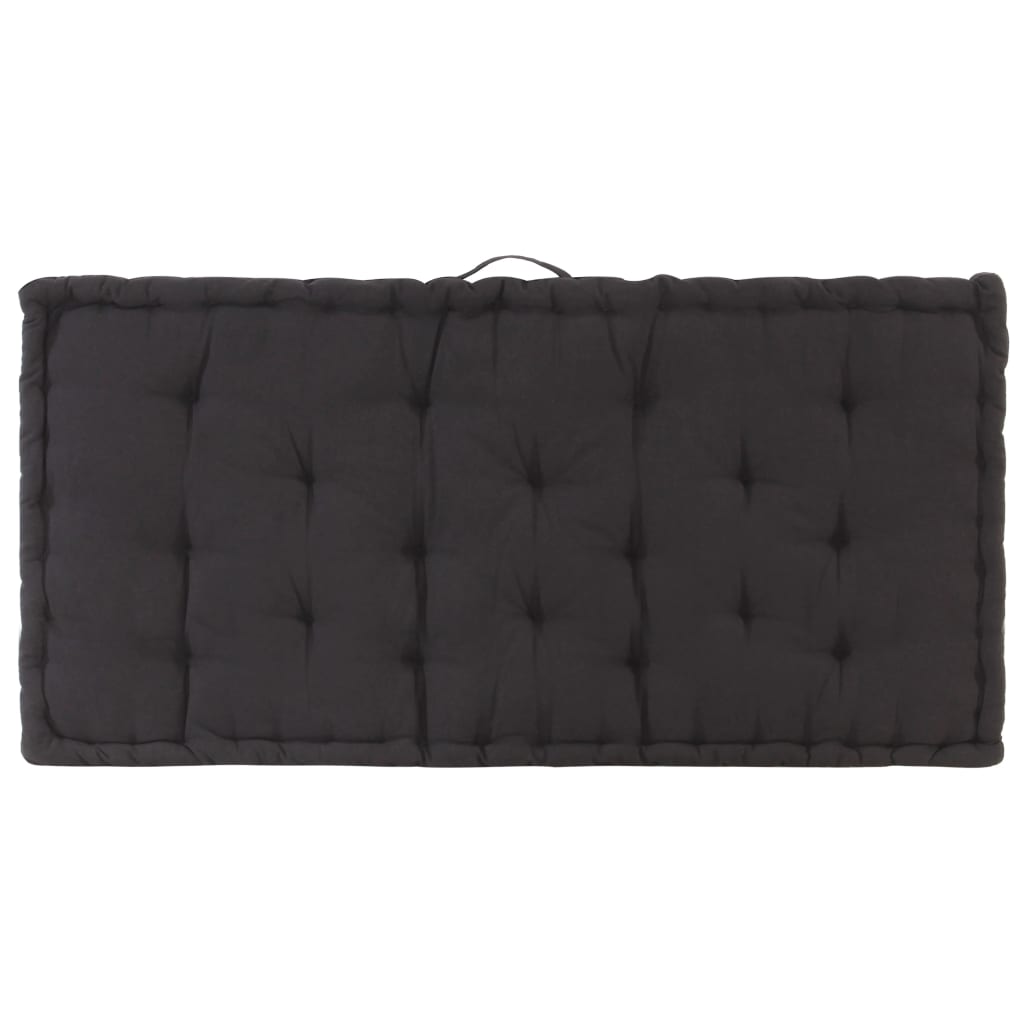 Coussins de plancher de palette lot de 2 Coton Noir