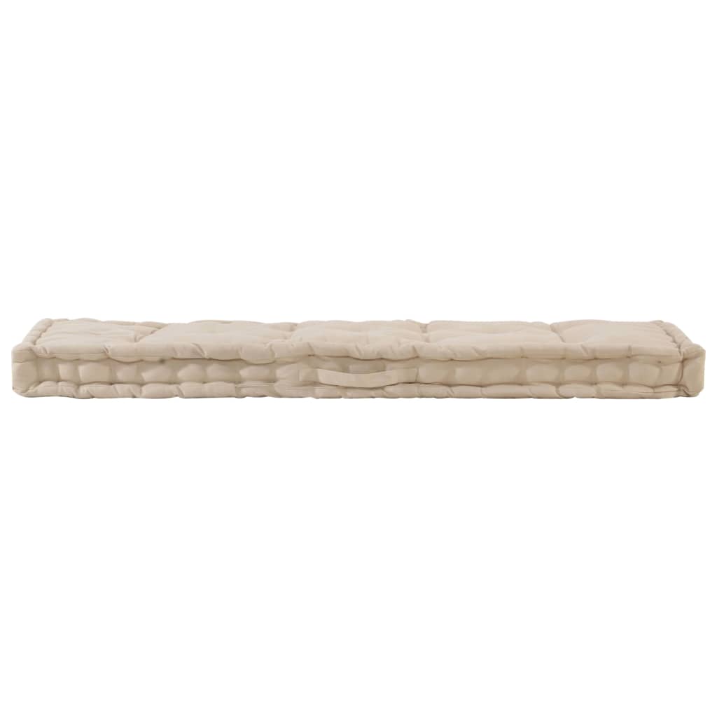 Coussins de plancher de palette lot de 2 Coton Beige