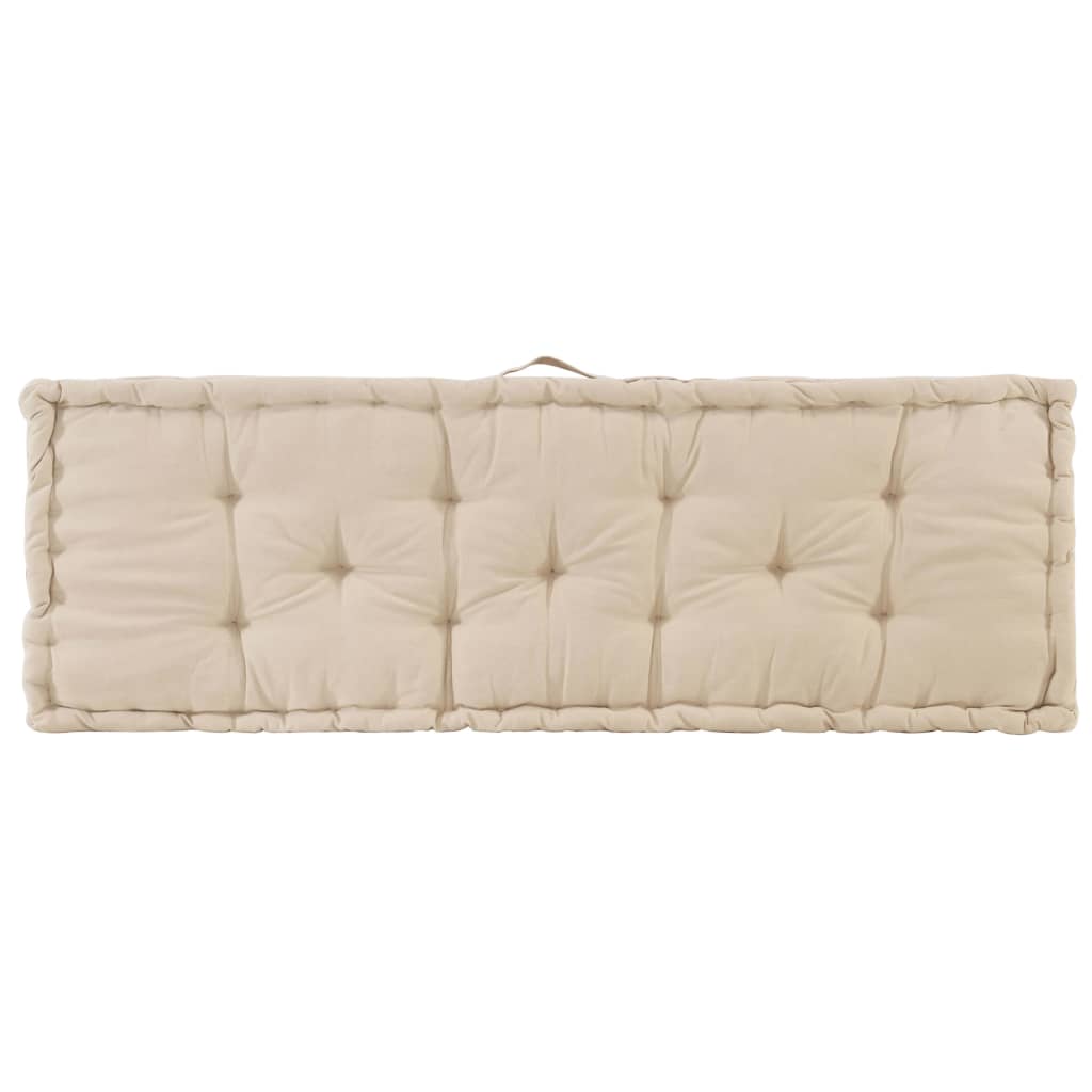 Coussins de plancher de palette lot de 2 Coton Beige