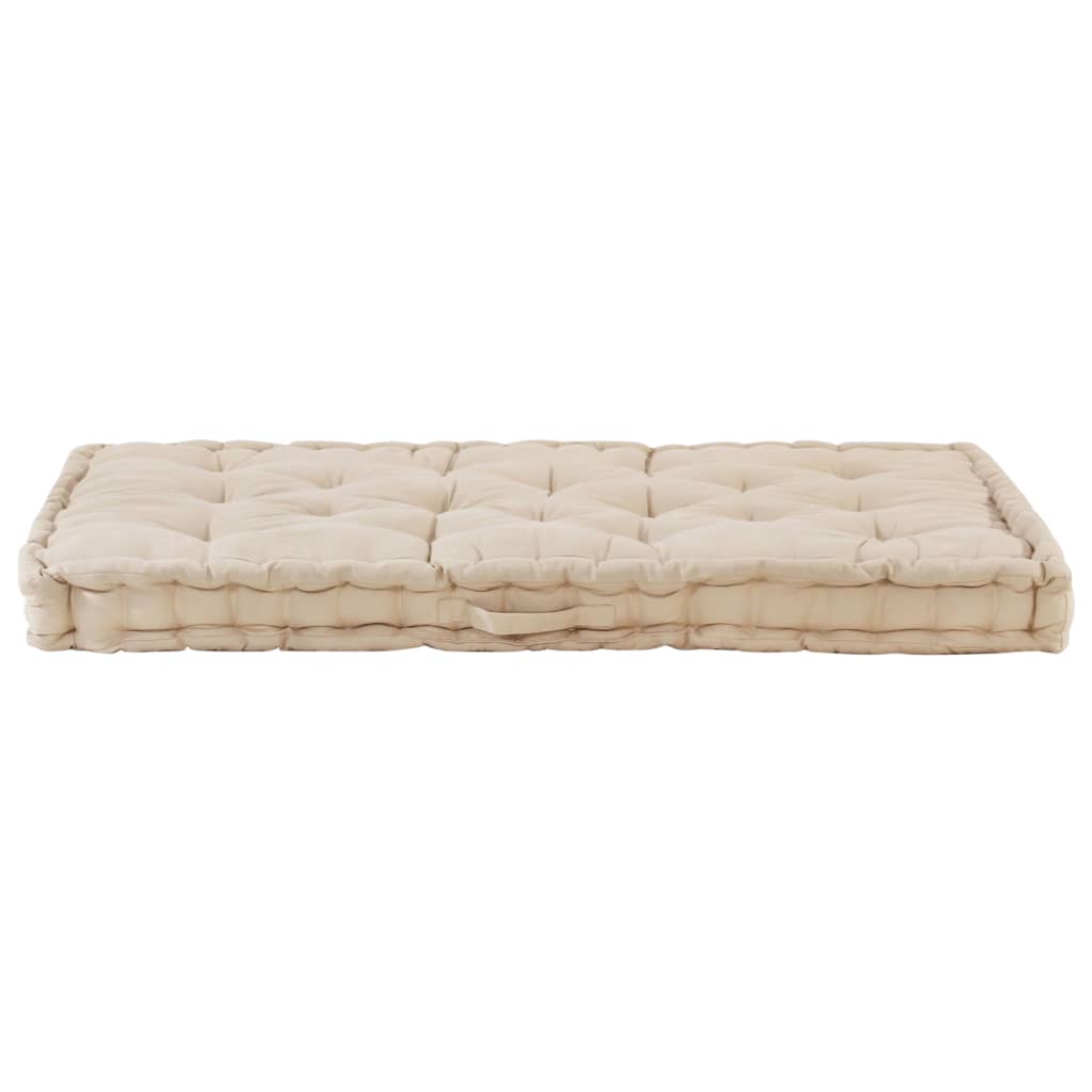 Coussins de plancher de palette lot de 2 Coton Beige