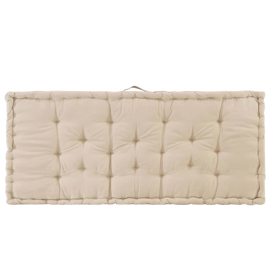 Coussins de plancher de palette lot de 2 Coton Beige