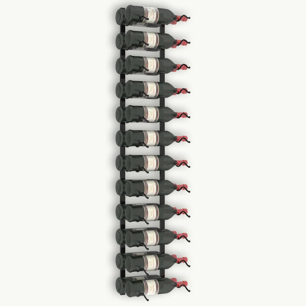 Wall mounted bottle rack for 24 bottles Black Iron