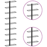 Wandmontiertes Weinregal für 9 Flaschen aus schwarzem Eisen