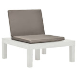 Chaises de salon de jardin et coussins lot de 2 Plastique Blanc