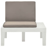 Chaises de salon de jardin et coussins lot de 2 Plastique Blanc