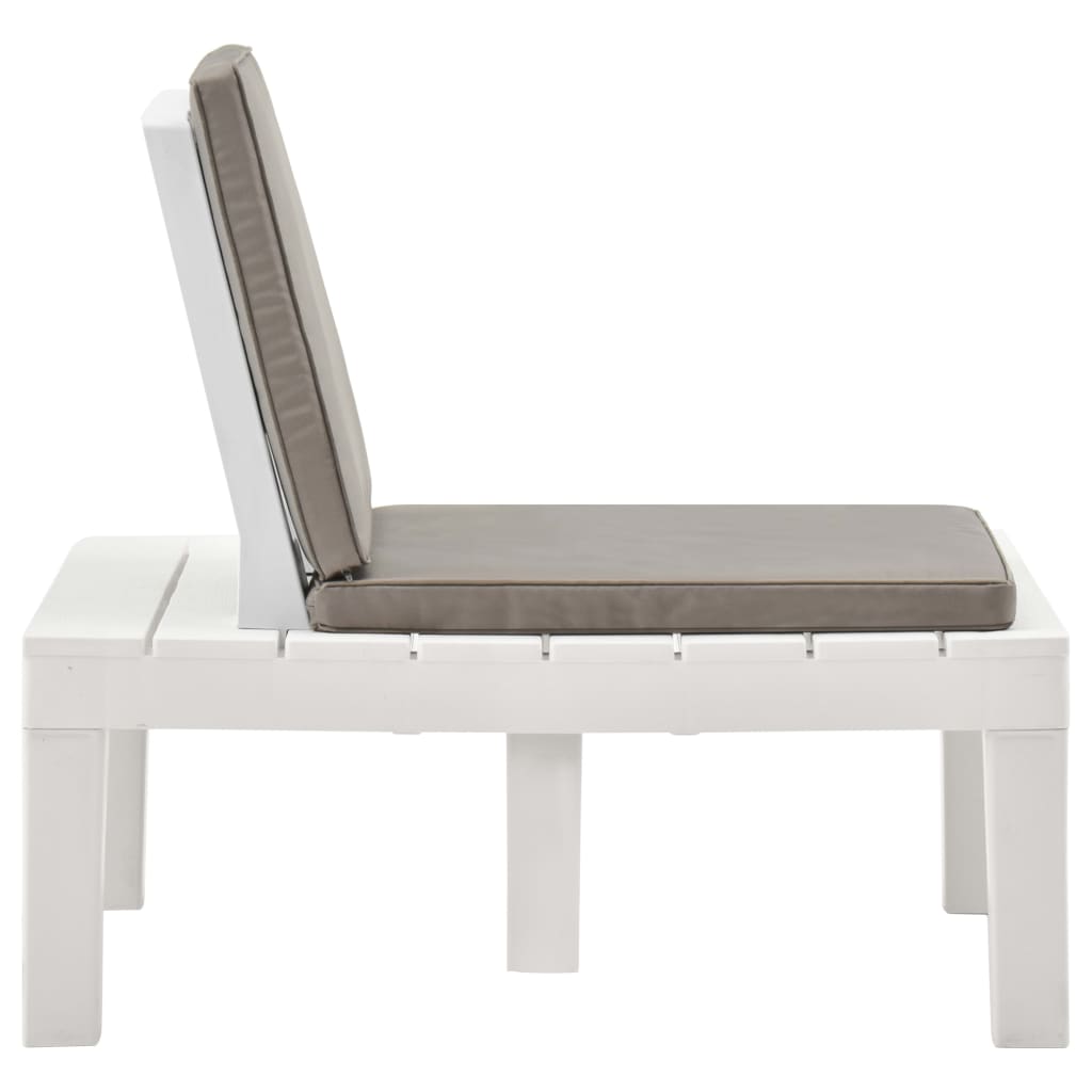 Chaises de salon de jardin et coussins lot de 4 Plastique Blanc