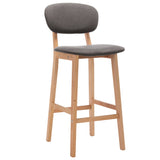 Bar stools set of 2 light gray fabric