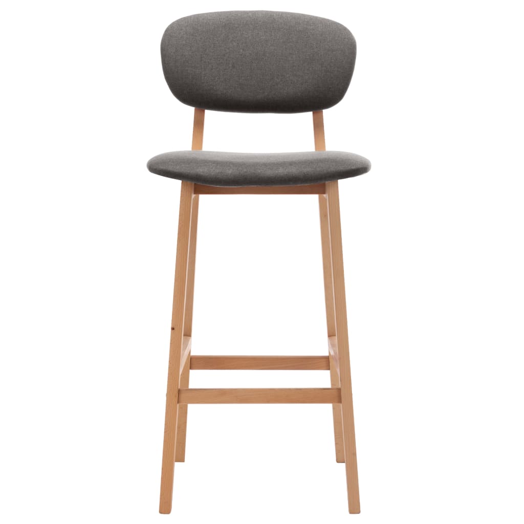 Bar stools set of 2 light gray fabric