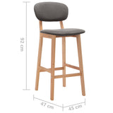 Bar stools set of 2 light gray fabric