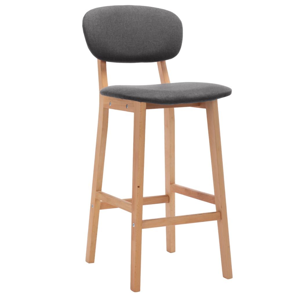 Tabourets de bar lot de 2 gris foncé tissu