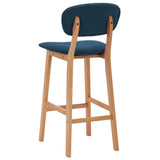 Tabourets de bar lot de 2 bleu tissu