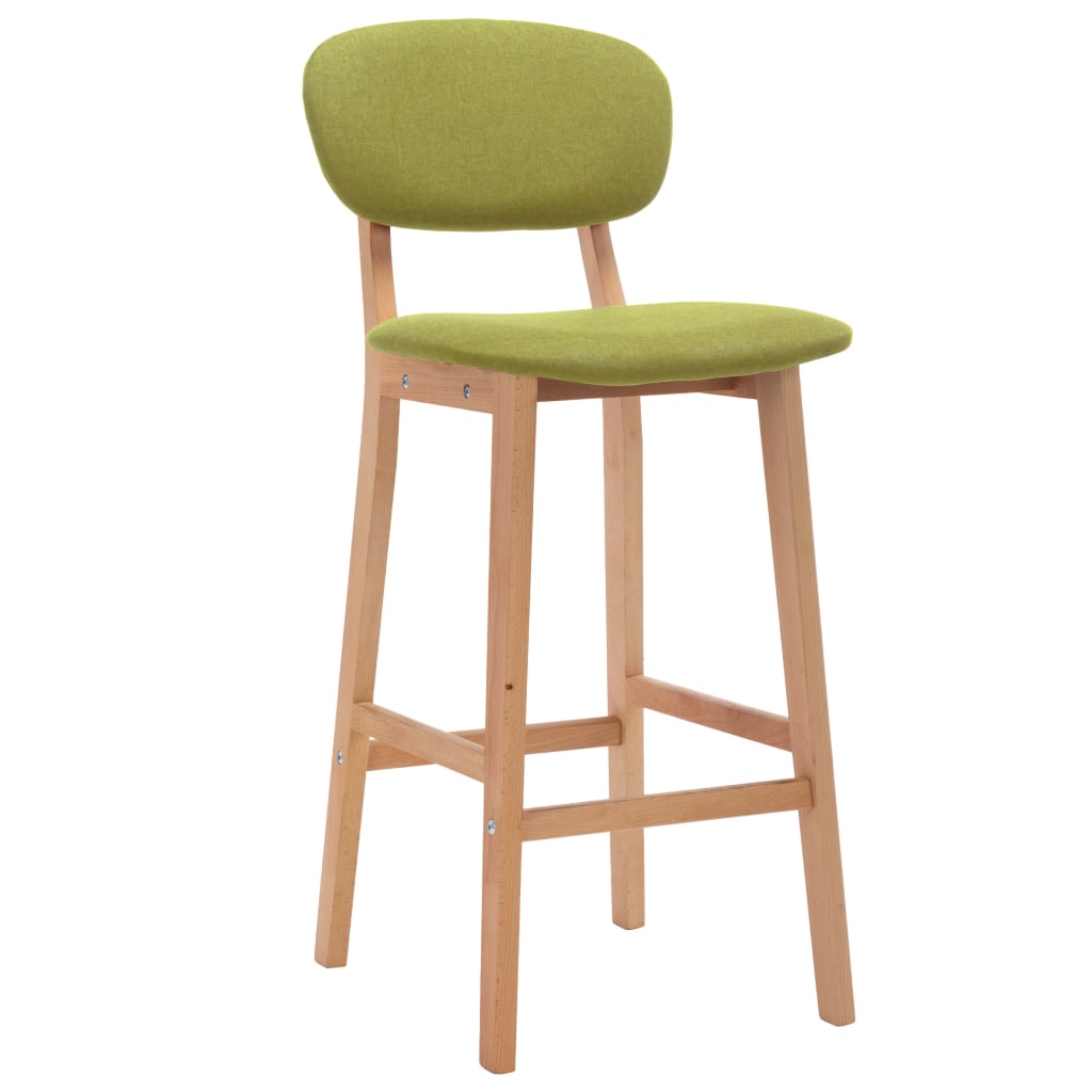 Tabourets de bar lot de 2 vert tissu