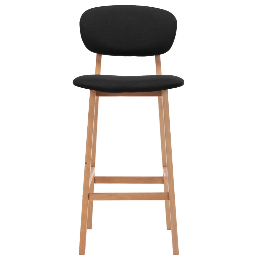 Tabourets de bar lot de 2 noir tissu