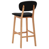 Tabourets de bar lot de 2 noir tissu