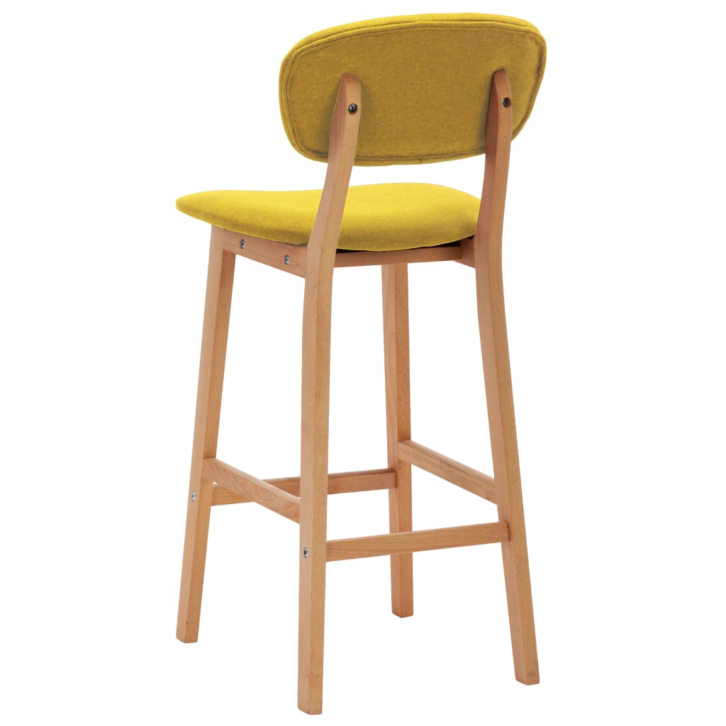 Tabourets de bar lot de 2 jaune moutarde tissu