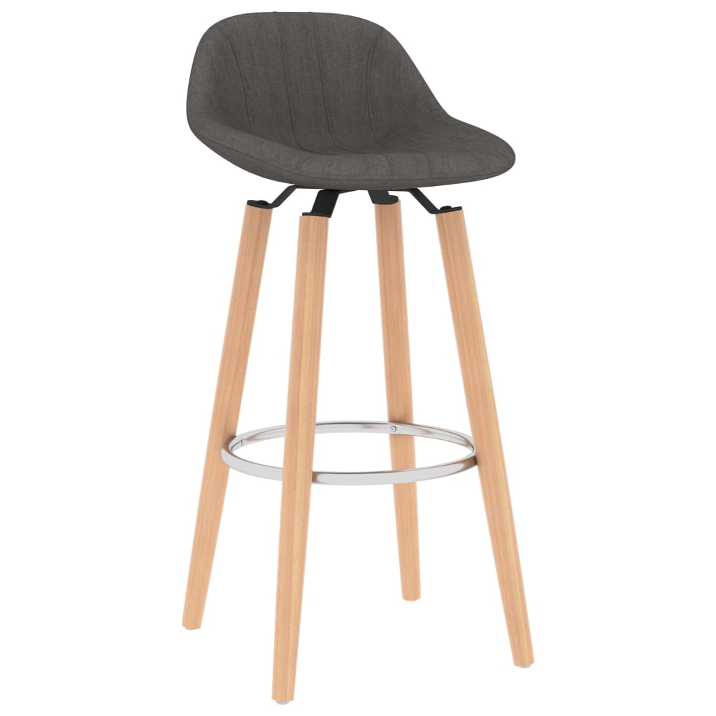 Tabourets de bar lot de 2 gris foncé tissu