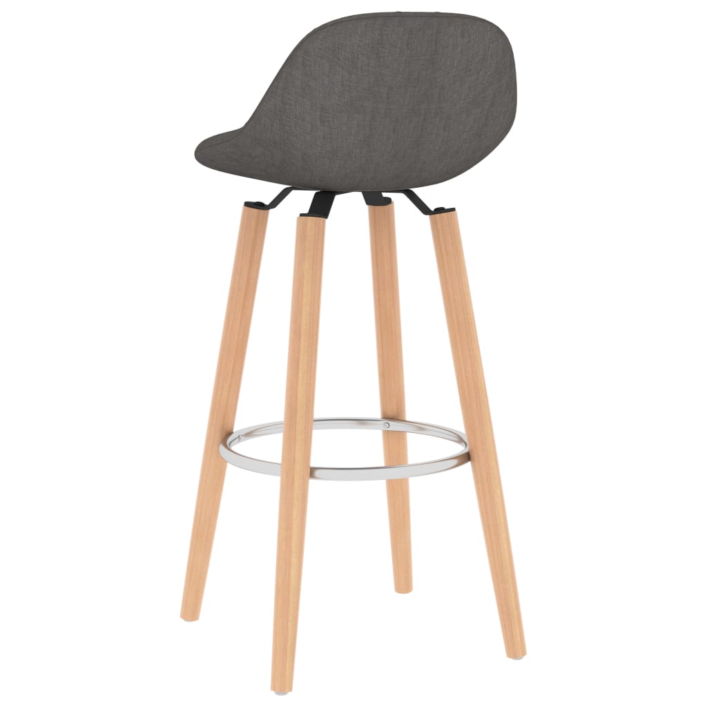 Tabourets de bar lot de 2 gris foncé tissu