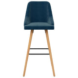 Tabourets de bar lot de 2 bleu velours