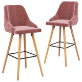 Tabourets de bar lot de 2 rose velours