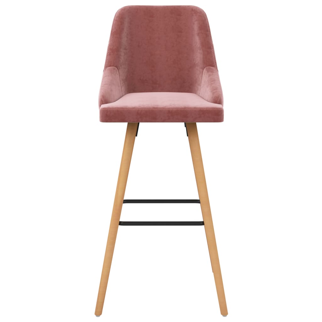 Tabourets de bar lot de 2 rose velours