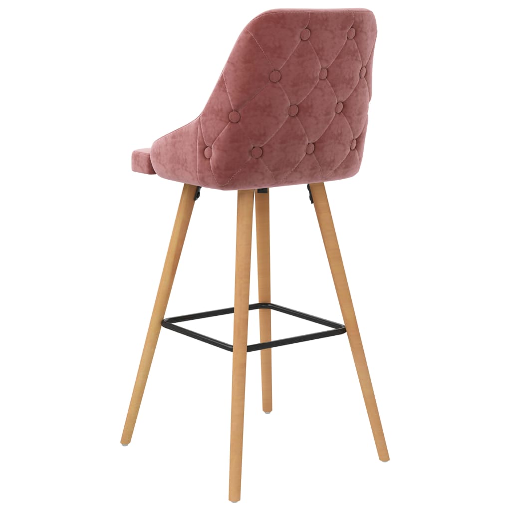 Tabourets de bar lot de 2 rose velours