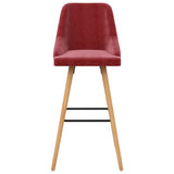 Tabourets de bar lot de 2 rouge bordeaux velours