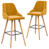 Tabourets de bar lot de 2 jaune velours