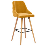 Tabourets de bar lot de 2 jaune velours