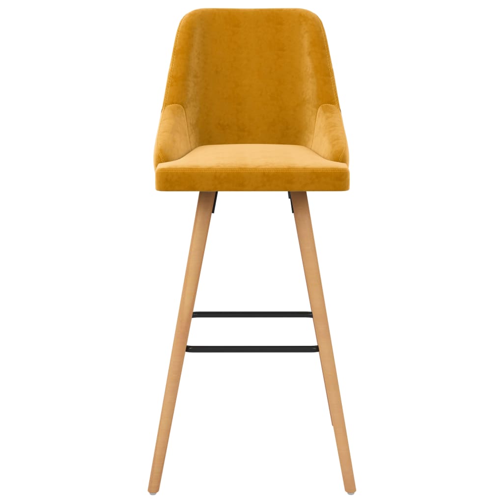 Tabourets de bar lot de 2 jaune velours