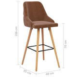 Tabourets de bar lot de 2 marron velours